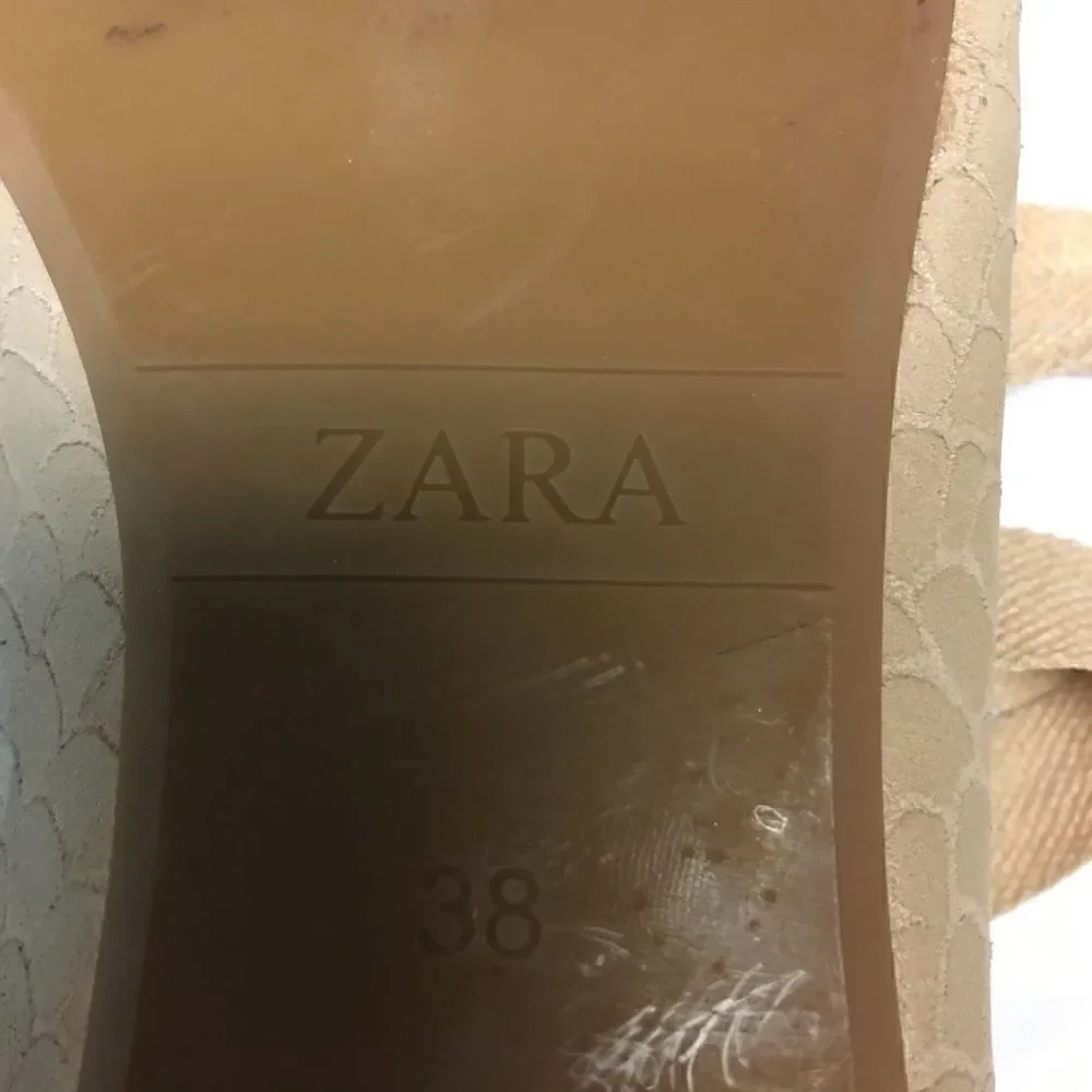 Nwot Zara ballet flats with ankle wrap sz 38